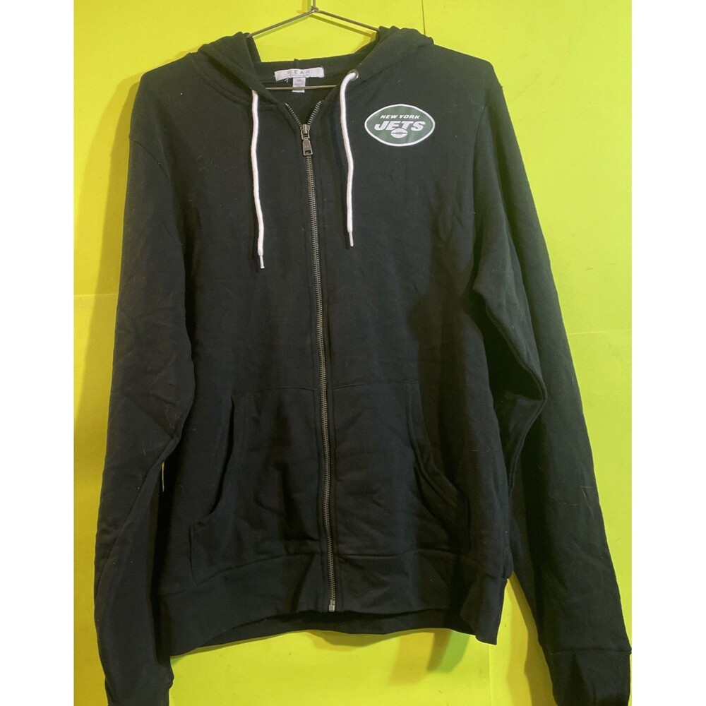 wear by erin andrews NFL Newyork Jets Full Zip Hoodie  Black large